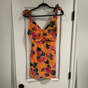 Privacy Please (Revolve) Orange Floral Mini Dress